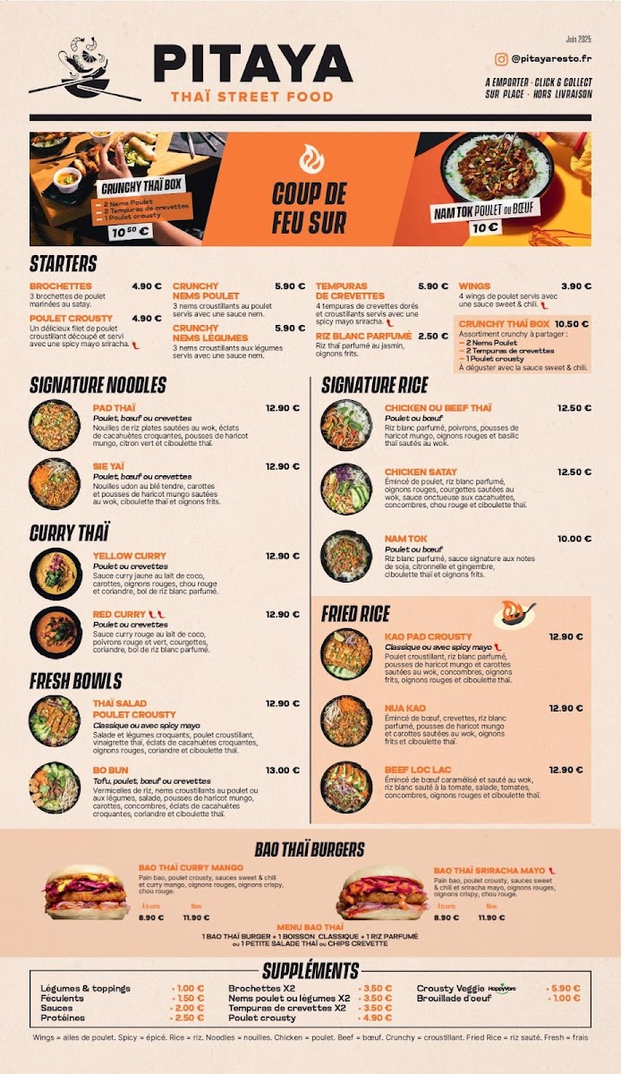 Menu Pitaya Thaï Street Food-1